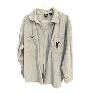 VTG Mickey Unlimited Men's M Corduroy Button Down Long Sleeve Shirt Cotton